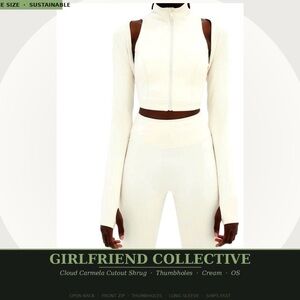 Girlfriend Collective Cloud Carmela Cutout Shrug | Thumbholes | Cream | One Size